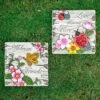 Flash Sale 🔥 Northlight Set of 2 Love Blooms and Welcome Friends Floral Outdoor Garden Stones 7" 🥰 -Garden Decor Shop unnamed file 12958