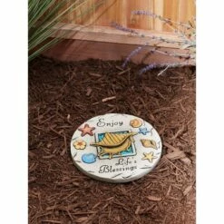 Outlet 🔔 Zingz & Thingz Zingz & Thingz Cement "Enjoy Life's Blessings" Stepping Stone 🔥 -Garden Decor Shop unnamed file 12986