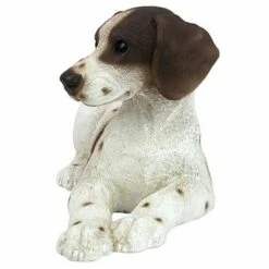 Brand new 😍 Design Toscano Brown & White Pointer Puppy 🐕 Dog Statue - White 😍