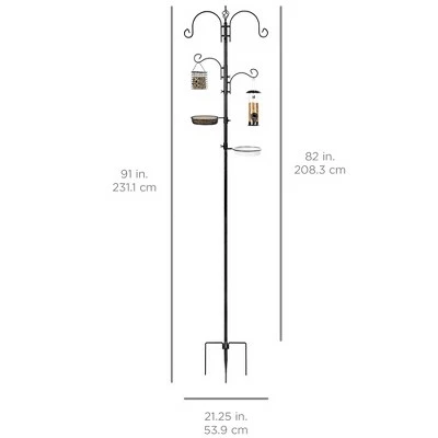 Brand new β€οΈ Best Choice Products 91in 4-Hook Bird Feeding Station, Steel Multi-Feeder Stand w/ 2 Feeders, Tray, Bird Bath π 6 Brand new β€οΈ Best Choice Products 91in 4-Hook Bird Feeding Station, Steel Multi-Feeder Stand w/ 2 Feeders, Tray, Bird Bath π - Image 5