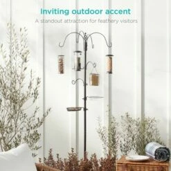 Cheap 🔥 Best Choice Products 89in 6-Hook Bird Feeding Station, Steel Multi-Feeder Stand w/ 4 Feeders, Tray, Bird Bath ✨ -Garden Decor Shop unnamed file 13163