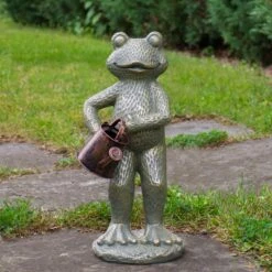 Best Pirce 🎉 Northlight 17" Gold Verdigris Frog with Watering Can Outdoor Garden Statue 🧨