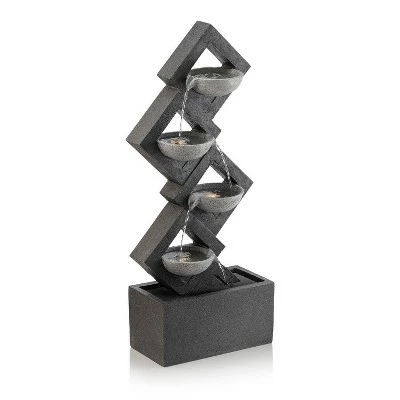 New π₯ Alpine Corporation 39" Resin Indoor/Outdoor Soothing 4-Tier Zen Fountain with LED Lights Gray π 3 New π₯ Alpine Corporation 39" Resin Indoor/Outdoor Soothing 4-Tier Zen Fountain with LED Lights Gray π - Image 2