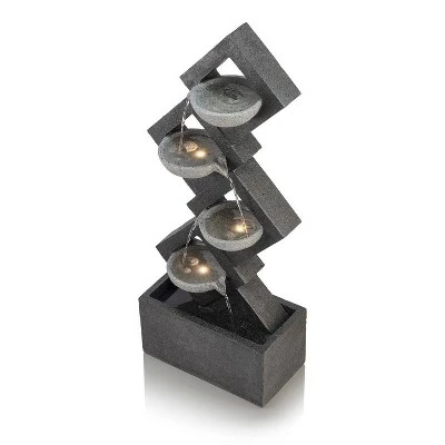 New π₯ Alpine Corporation 39" Resin Indoor/Outdoor Soothing 4-Tier Zen Fountain with LED Lights Gray π 5 New π₯ Alpine Corporation 39" Resin Indoor/Outdoor Soothing 4-Tier Zen Fountain with LED Lights Gray π - Image 4