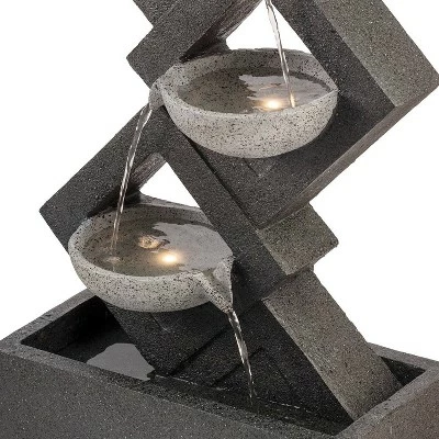 New π₯ Alpine Corporation 39" Resin Indoor/Outdoor Soothing 4-Tier Zen Fountain with LED Lights Gray π 6 New π₯ Alpine Corporation 39" Resin Indoor/Outdoor Soothing 4-Tier Zen Fountain with LED Lights Gray π - Image 5