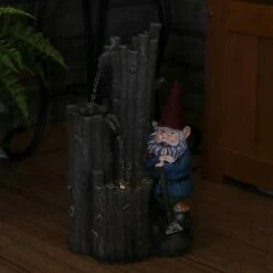 Best deal 🥰 Sunnydaze Decor Sunnydaze 17"H Electric Polyresin Resting Gnome by Tiered Logs Outdoor Water Fountain with LED Light 😉 -Garden Decor Shop unnamed file 13432