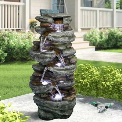 Best reviews of π Watnature 40.55" 6-Tiers Cascading Waterfall Fountain with LED Lights Gray π₯ 3 Best reviews of π Watnature 40.55" 6-Tiers Cascading Waterfall Fountain with LED Lights Gray π₯