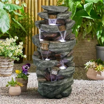 Best reviews of π Watnature 40.55" 6-Tiers Cascading Waterfall Fountain with LED Lights Gray π₯ 4 Best reviews of π Watnature 40.55" 6-Tiers Cascading Waterfall Fountain with LED Lights Gray π₯ - Image 2