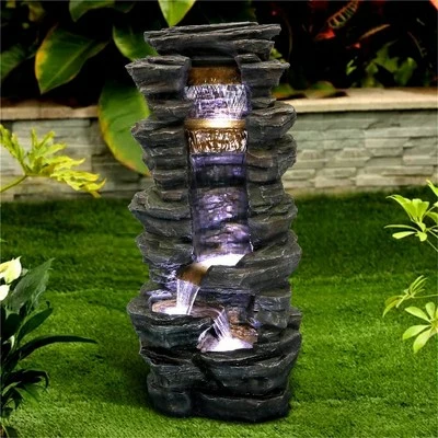 Cheap ⭐ Watnature 40" High Stacked Simulated Rock Cascading Waterfall Fountain Gray 👏 7 Cheap ⭐ Watnature 40" High Stacked Simulated Rock Cascading Waterfall Fountain Gray 👏 - Image 5