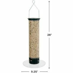 Buy 👏 Droll Yankees 5 Pound Capacity 28 Inches Tall Yankee Tipper Squirrel Proof Bird Feeder with Weight Sensitive Tray for Ground Feeding Birds, Black 💯
