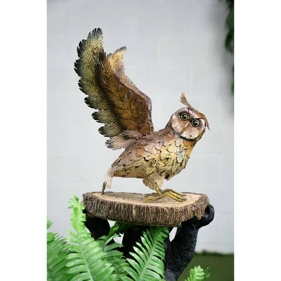 Outlet π HI-LINE GIFT LTD 19" Metal Owl with Wings Out Outdoor Statue Brown - Hi-Line Gift 𧨠2 Outlet π HI-LINE GIFT LTD 19" Metal Owl with Wings Out Outdoor Statue Brown - Hi-Line Gift 𧨠- Image 2
