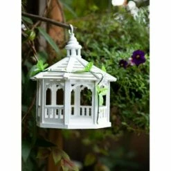 Coupon ⭐ Zingz & Thingz Zingz & Thingz 10.5" Wood Gazebo Bird Feeder White 😉 -Garden Decor Shop unnamed file 13538