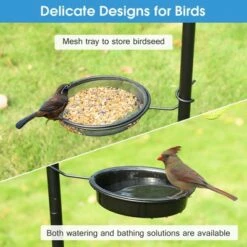 Cheap 🎁 Costway Bird Feeding Station Kit Wild Bird Feeder Planter Hanger w/Mesh Tray & Bird Bath 💯 -Garden Decor Shop unnamed file 13572