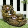 Coupon 🎁 19" Outdoor Wooden Tiered Rocky River Stream Fountain - Watnature 🤩