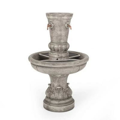 Outlet 🎁 Frederick Outdoor 4 Spout Fountain - Light Brown - Christopher Knight Home ❤️ 4 Outlet 🎁 Frederick Outdoor 4 Spout Fountain - Light Brown - Christopher Knight Home ❤️ - Image 2