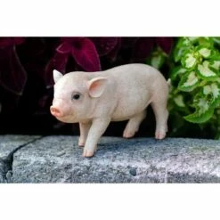 Outlet 🎁 HI-LINE GIFT LTD 5" Polyresin Standing Baby Pig Statue Pink - Hi-Line Gift 👏 -Garden Decor Shop unnamed file 1370