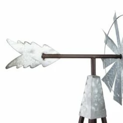 Hot Sale ⭐ Rustic Bronze & Silver Metal Mini Windmill - Alpine Corporation 🔔 -Garden Decor Shop unnamed file 13717