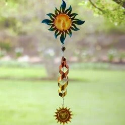Deals 🔔 The Lakeside Collection Lakeside Celestial Iron and Glass Hanging Wind Spinner for Outdoors 👏 -Garden Decor Shop unnamed file 13767