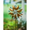 Outlet 👏 Evergreen 75"H Wind Spinner, Copper and Blue Patina Blossom- Fade and Weather Resistant Outdoor Decor for Homes, Yards and Gardens 👏