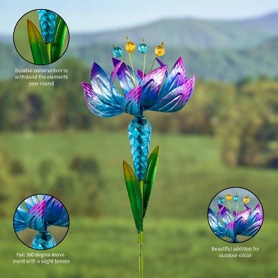 Cheapest ๐ Evergreen 38.5"H Wind Spinner Flower Garden Stake, Blue ๐ 5 Cheapest ๐ Evergreen 38.5"H Wind Spinner Flower Garden Stake, Blue ๐ - Image 3