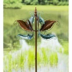 Best deal 👍 Wind & Weather Ornate Blue and Bronze Leaves Wind Spinner 🌟