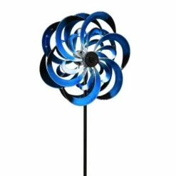 Brand new 🌟 Evergreen 75"H Solar Wind Spinner, Blue Waves 💯 -Garden Decor Shop unnamed file 13903