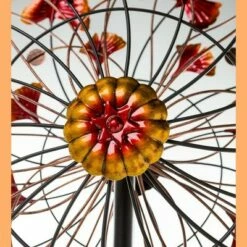 Discount 👏 Wind & Weather Metal Ginkgo Leaves Wind Spinner In Autumn Hues With Abstract Wire Forms 🥰 -Garden Decor Shop unnamed file 13923
