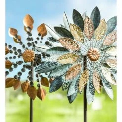 Promo 🔔 Wind & Weather Metal Wind Spinner with Patina-Like Blue, Golden and Bronze-Colored Leaves with Intricate Filigree Cutouts 😀 -Garden Decor Shop unnamed file 13931
