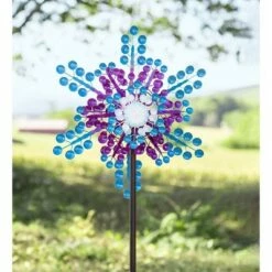 Hot Sale ❤️ Wind & Weather Colored Discs Metal Snowflake-Inspired Wind Spinner 👏