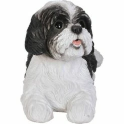 Hot Sale π HI-LINE GIFT LTD 7.5" Polyresin Laying Down Shih Tzu Statue Black/White - Hi-Line Gift β