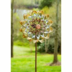 Top 10 🔥 Evergreen 75"H Wind Spinner, Copper and Gold Flower 👏 -Garden Decor Shop unnamed file 13974