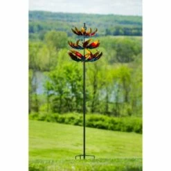 Best Sale 🥰 Evergreen 84"H 3 Tier Wind Spinner, Primary Color Ombre Waves in Motion ❤️ -Garden Decor Shop unnamed file 13992
