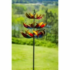 Best Sale 🥰 Evergreen 84"H 3 Tier Wind Spinner, Primary Color Ombre Waves in Motion ❤️ -Garden Decor Shop unnamed file 13994