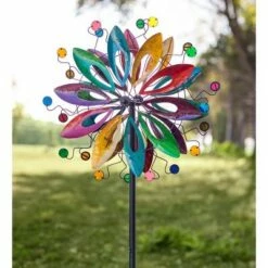 Top 10 🔔 Wind & Weather Colorful Dual-Rotor Flower and Disc Metal Wind Spinner ⌛