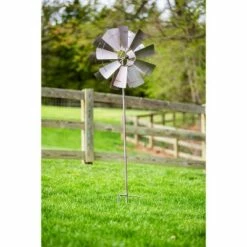 Buy 🎉 Evergreen 72"H Wind Spinner, Galvanized Windmill 🌟 -Garden Decor Shop unnamed file 14046