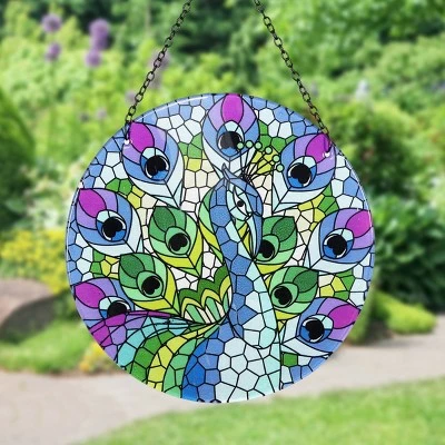Discount π 16.93" Metal Hanging Mosaic Peacock Suncatcher - Exhart π― 3 Discount π 16.93" Metal Hanging Mosaic Peacock Suncatcher - Exhart π―