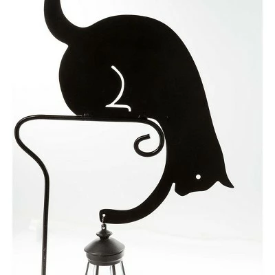 Discount π Wind & Weather Black Metal Silhouette Garden Stake of Cat Holding a Solar-Powered Lantern π 4 Discount π Wind & Weather Black Metal Silhouette Garden Stake of Cat Holding a Solar-Powered Lantern π - Image 2