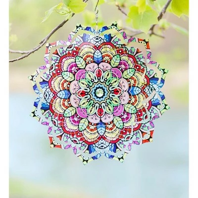 Outlet π Wind & Weather Flower Mandala Optical Illusion Hanging Metal Spinner β 3 Outlet π Wind & Weather Flower Mandala Optical Illusion Hanging Metal Spinner β