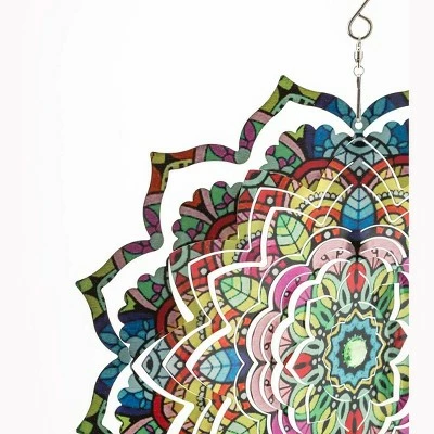 Outlet π Wind & Weather Flower Mandala Optical Illusion Hanging Metal Spinner β 5 Outlet π Wind & Weather Flower Mandala Optical Illusion Hanging Metal Spinner β - Image 3