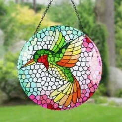 Best deal π 16.93" Metal Hanging Mosaic Hummingbird Suncatcher - Exhart π