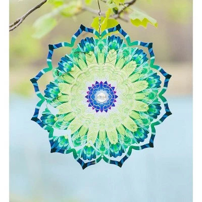 Budget π Wind & Weather Lotus Mandala Optical Illusion Hanging Metal Spinner π 3 Budget π Wind & Weather Lotus Mandala Optical Illusion Hanging Metal Spinner π