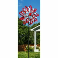 Best deal 🛒 Evergreen 75"H Wind Spinner, Red and White Patriotic Leaves 💯 -Garden Decor Shop unnamed file 14256
