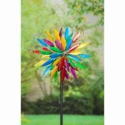 Top 10 ✨ Evergreen 75"H Wind Spinner, Rainbow Flower- Fade and Weather Resistant Outdoor Decor 🎉