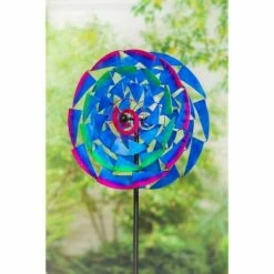Flash Sale 🧨 Evergreen 75"H Wind Spinner, Psychedelic Blades- Fade and Weather Resistant Outdoor Decor 🥰