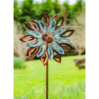 Buy π Evergreen 75"H Wind Spinner, Copper and Verdigris Leaves π 2 Buy π Evergreen 75"H Wind Spinner, Copper and Verdigris Leaves π