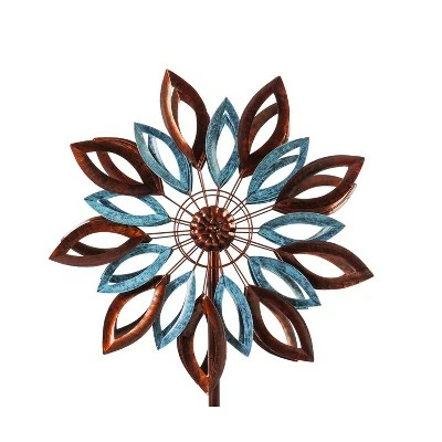 Buy π Evergreen 75"H Wind Spinner, Copper and Verdigris Leaves π 4 Buy π Evergreen 75"H Wind Spinner, Copper and Verdigris Leaves π - Image 3