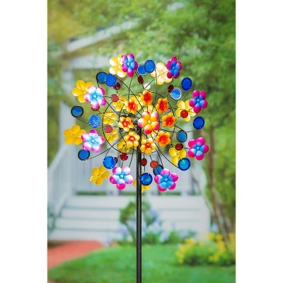 Outlet 🧨 Evergreen 75"H Wind spinner, Blue and Gold Pansy- Fade and Weather Resistant Outdoor Decor 👏 3 Outlet 🧨 Evergreen 75"H Wind spinner, Blue and Gold Pansy- Fade and Weather Resistant Outdoor Decor 👏