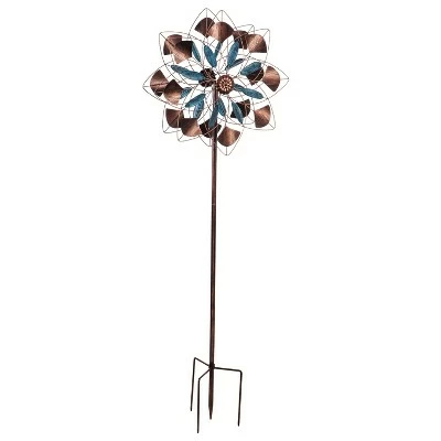 Flash Sale ✨ Evergreen 75"H Wind Spinner, Verdigris and Copper Petals ❤️ 4 Flash Sale ✨ Evergreen 75"H Wind Spinner, Verdigris and Copper Petals ❤️ - Image 2