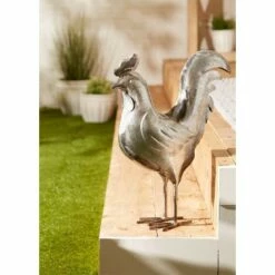 Cheap 🥰 Zingz & Thingz Zingz & Thingz 17" Iron Galvanized Rooster Sculpture Gray 🎁 -Garden Decor Shop unnamed file 1434