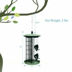 Garden Decor Shop 5 Brand new ✨ Costway 3-in-1 Metal Hanging Wild Bird Feeder Outdoor w/ 4 Feeding Ports & Perches 👍